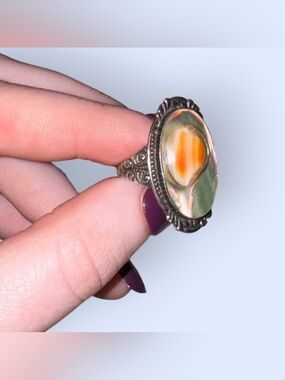 Vintage Shell Blister Sterling Silver Ring
